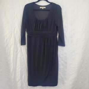 EVAN-PICONE Longsleeve Dress Empire Waist Wrap-Effect Black Size 12